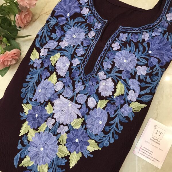 green kashmiri aari embroidered cashmilon pheran