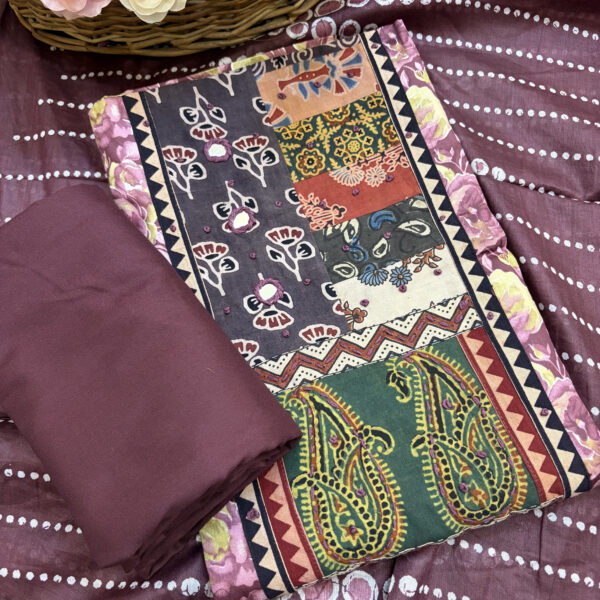 premium wine colour chanderi silk suit with resham embroidery