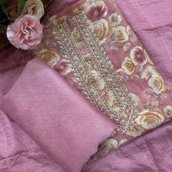 premium wine colour chanderi silk suit with resham embroidery