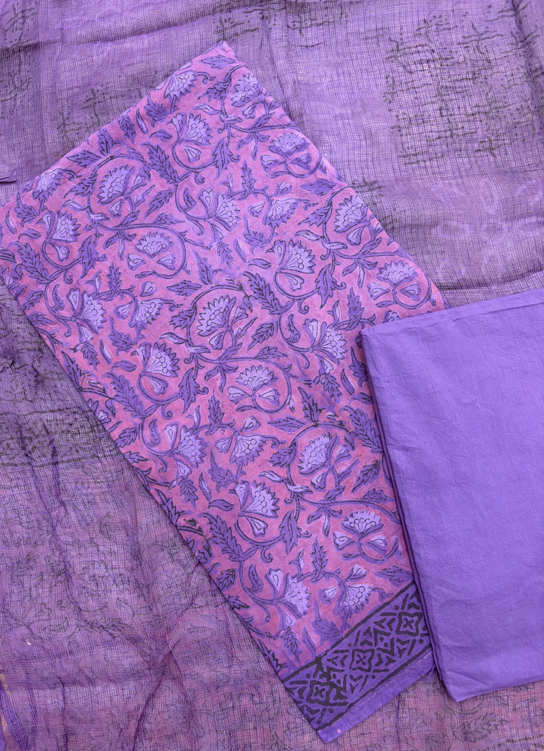 Lavender Vanaspati Ajrakh Cotton Suit Set - Image 4